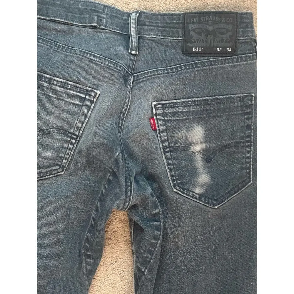 Levi’s 511 Commuter Jeans Men’s 30 Grey Comfort Reflective Slim Fit Urban Casual